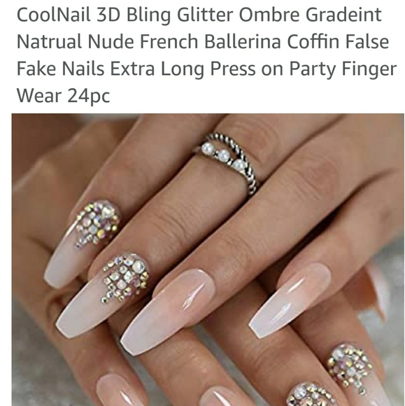 FRENCH PARTY BLING EXTRA LONG COFFIN π
NAILS PRES - Picture 5 of 13